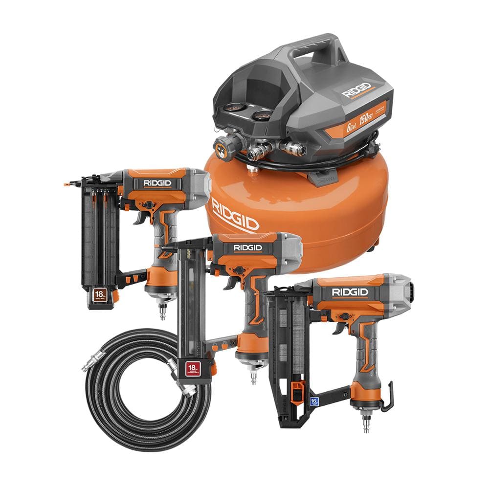 6 Gal. Portable Electric Pancake Air Compressor w/ 18GA Brad