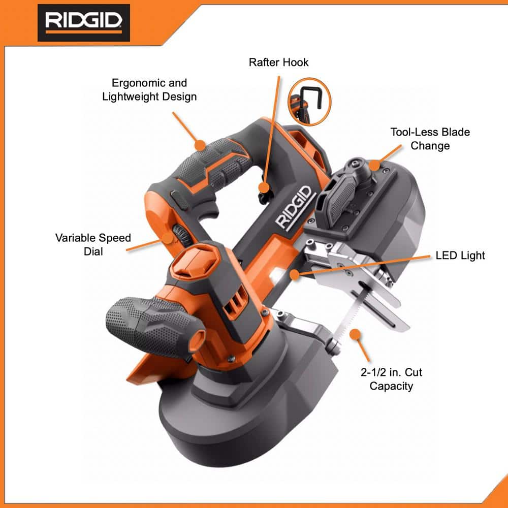 Kit de sierra de cinta compacta inalámbrica de 18 V con (1) batería de 4,0 Ah y cargador