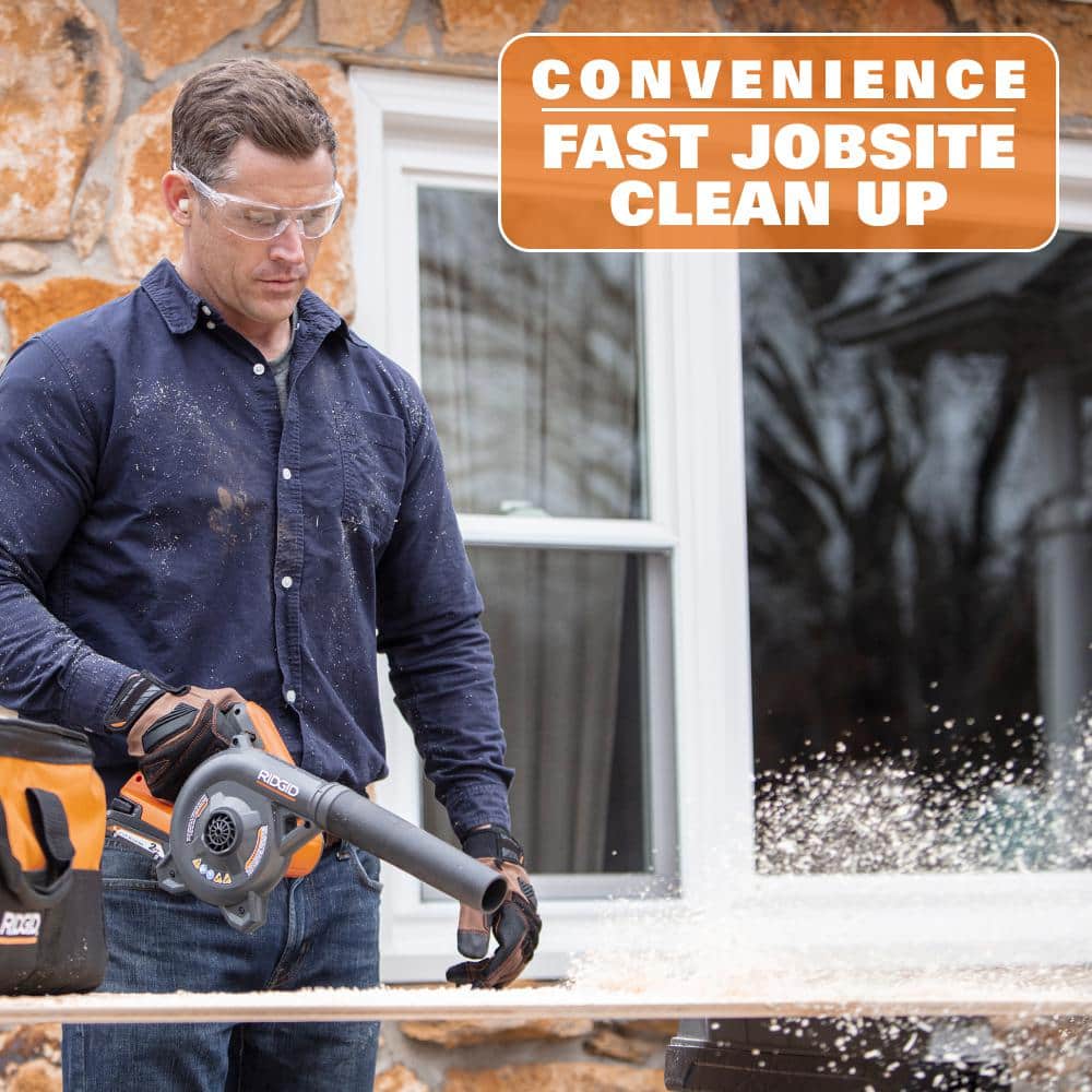 Soplador de obra compacto inalámbrico de iones de litio de 18 V con boquilla infladora/desinfladora