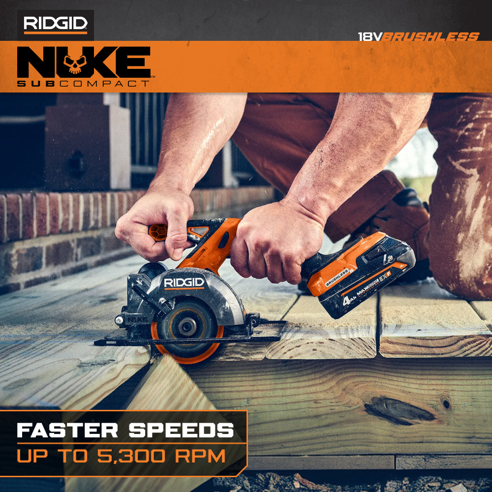 18V NUKE SubCompact Brushless 4-1/2” Circular Saw – RIDGID