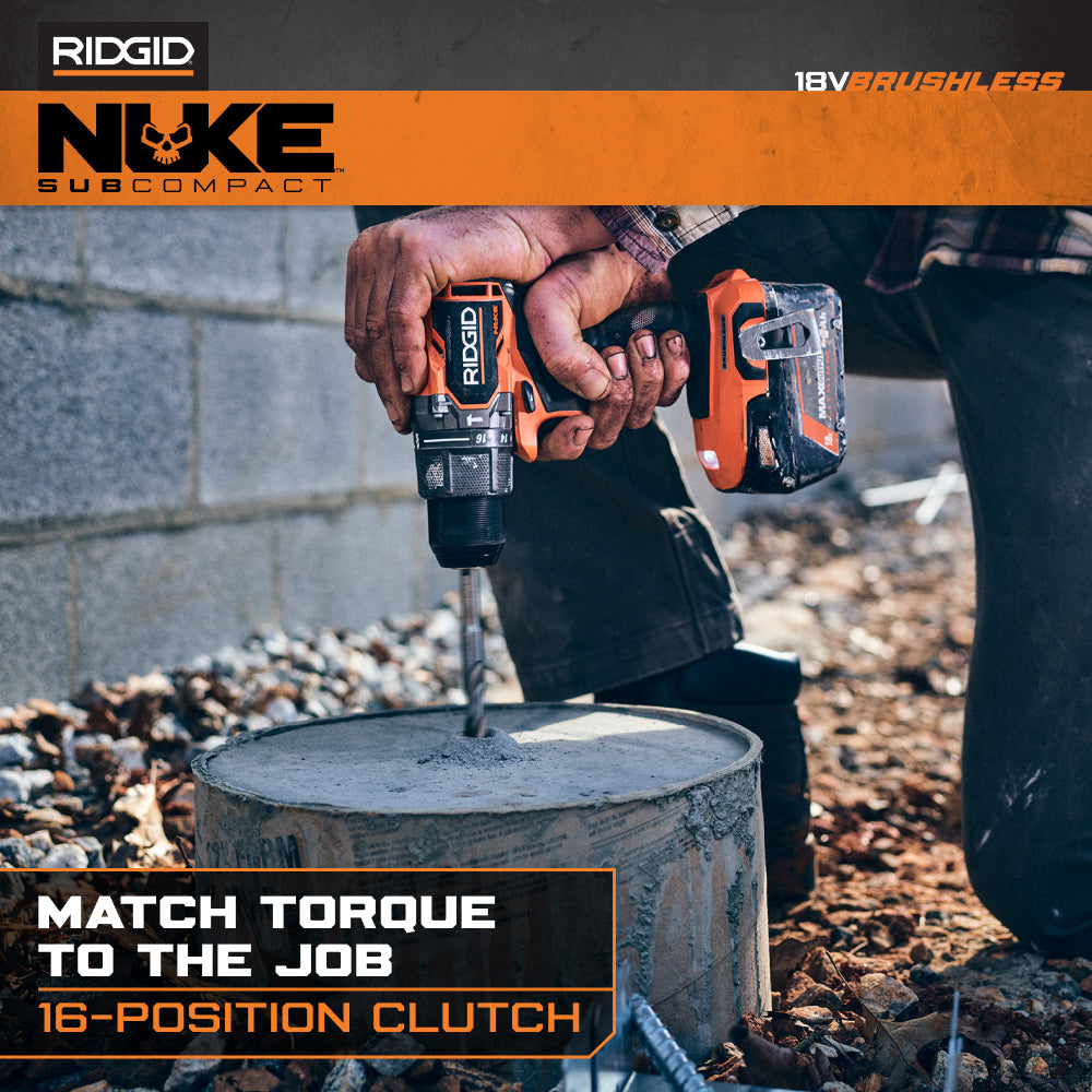 18V NUKE SubCompact Brushless 1/2" Hammer Drill/Driver Kit