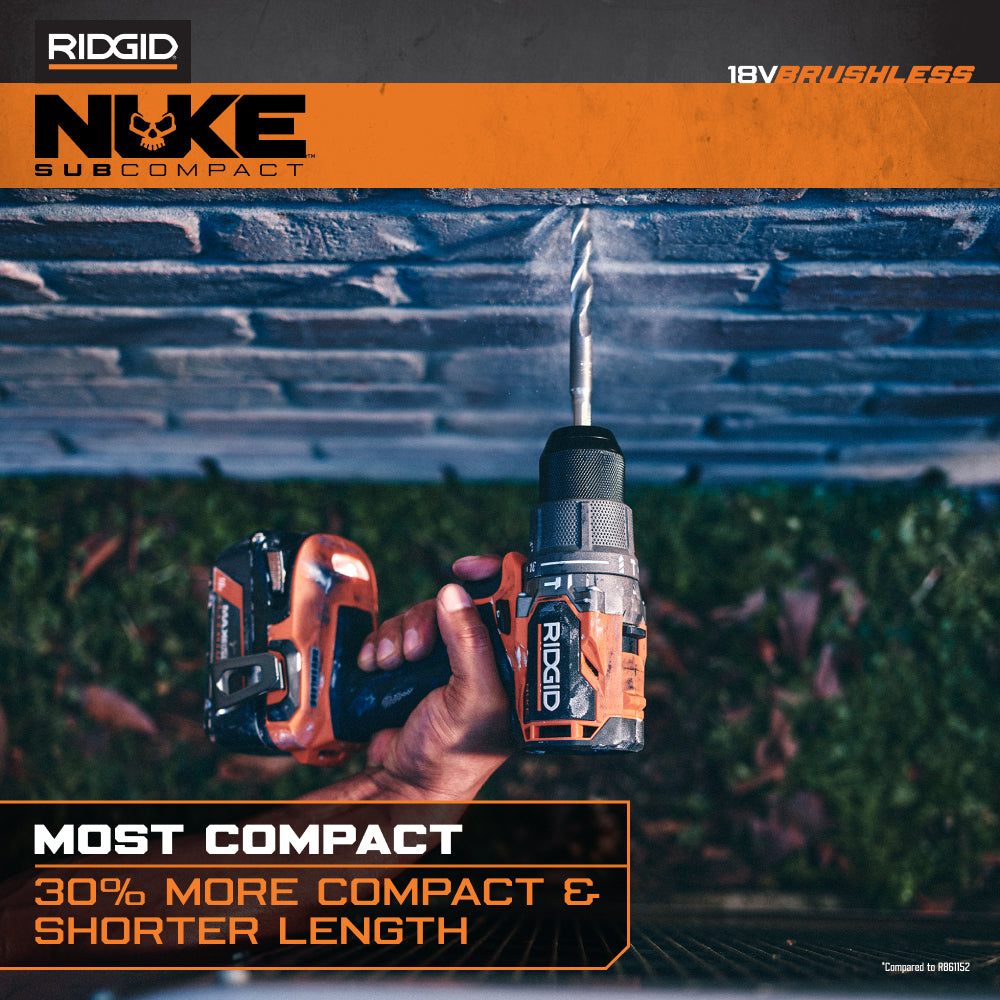 18V NUKE SubCompact Brushless 1/2" Hammer Drill/Driver Kit