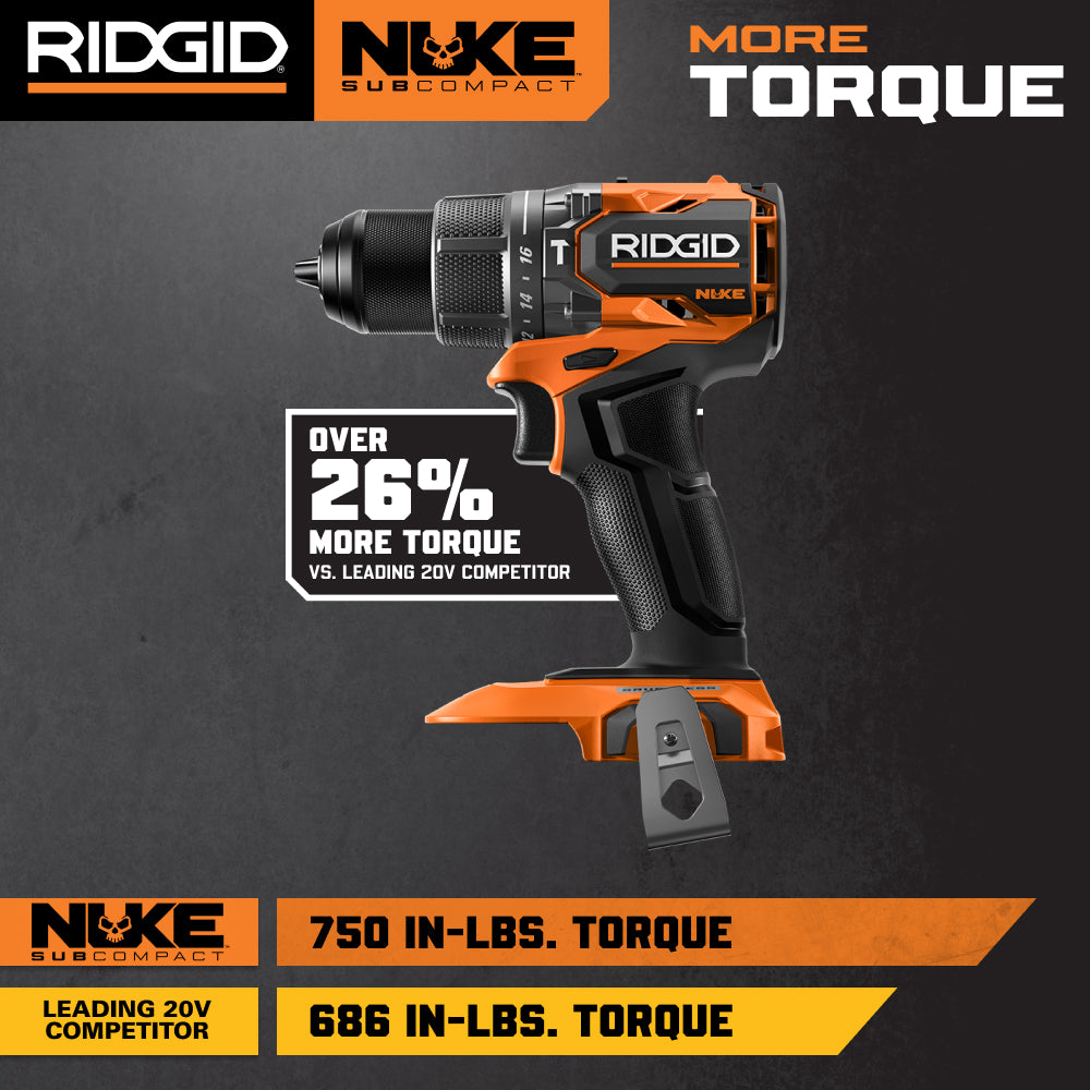 18V NUKE SubCompact Brushless 1/2" Hammer Drill/Driver Kit