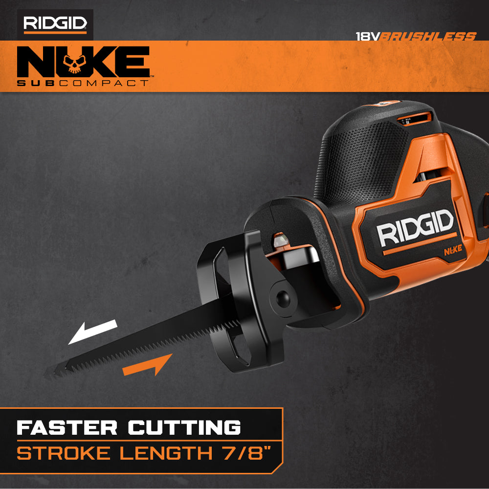 18V NUKE SubCompact Brushless One-Handed Reciprocating Saw