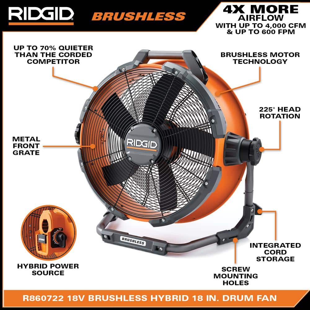 18V Brushless Hybrid 18 in. Drum Fan (Tool Only)