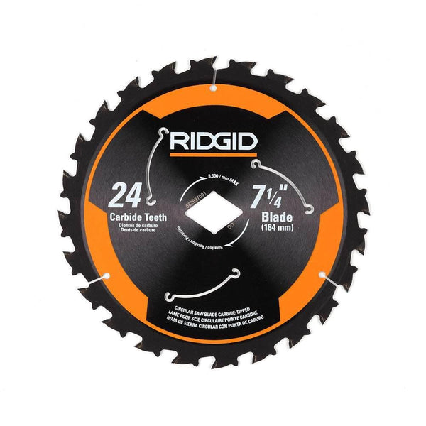 7-1/4 in. 24-Tooth Carbide Thin Kerf Circular Saw Blade – RIDGID