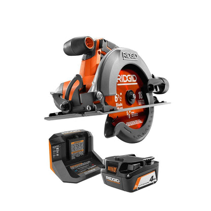 Kit de sierra circular inalámbrica de 18 V y 6-1/2 pulg. con (1) batería de 4.0 Ah y cargador