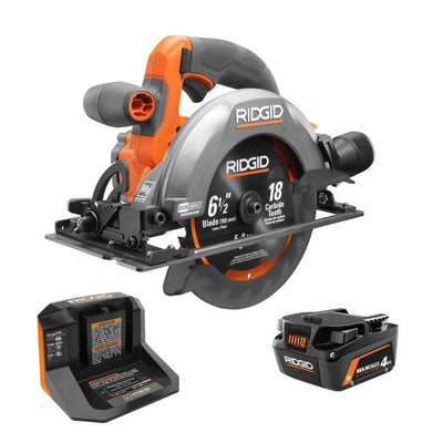 18V SubCompact Brushless Cordless 6-1/2 in. Circular Saw Kit with 4.0 Ah MAX Output Battery and Charger R8656K