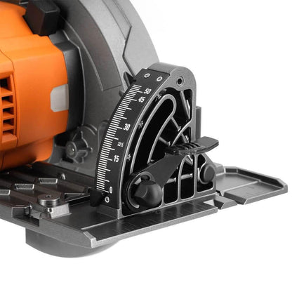 Kit de sierra circular inalámbrica sin escobillas de 18 V con mango trasero de 7-1/4 pulg., batería de salida máxima de 8.0 Ah, cargador de 18 V y bolsa