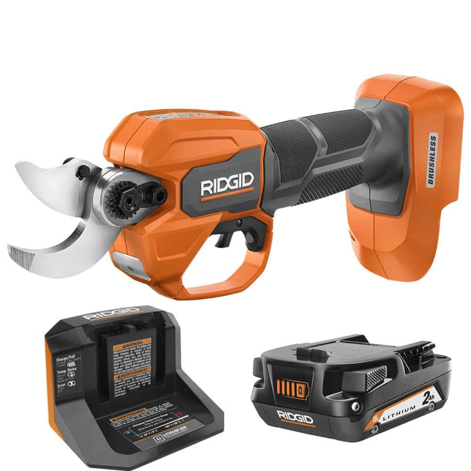 Podadora inalámbrica sin escobillas de 18 V con batería de 2 Ah y cargador