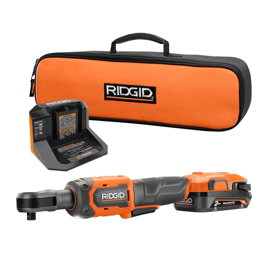 Kit de trinquete inalámbrico sin escobillas de 18 V de 3/8 pulg. con batería de 2.0 Ah y cargador