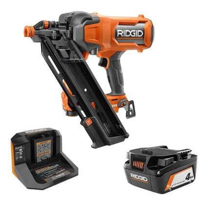 Kit de clavadora de armazón inalámbrica sin escobillas de 18 V, 30°, 3-1/2 pulg., con batería de 4.0 Ah y cargador