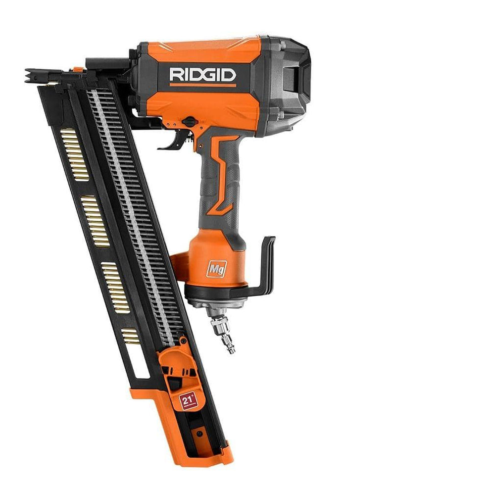 Pneumatic 21-Degree 3-1/2 in. Round Head Framing Nailer – RIDGID