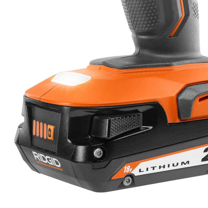 18V Cordless 1/2 in. Hammer Drill/Driver Kit with 2.0 Ah Battery and Charger