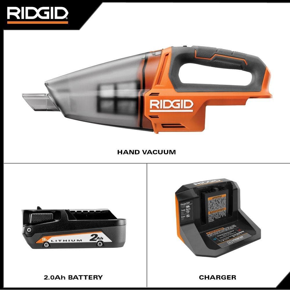 18V Cordless Hand Vacuum Kit with 2.0 Ah Battery and Charger