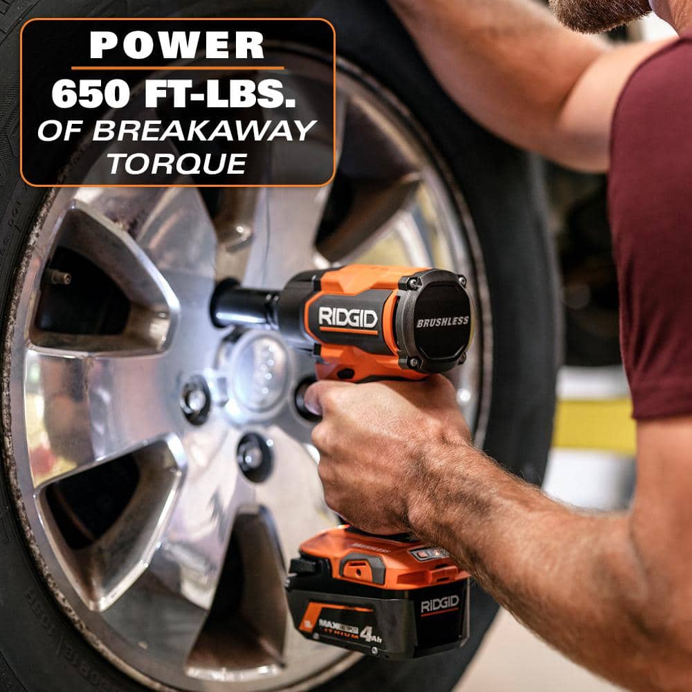 18V Brushless 4-Mode 1/2 in. Mid-Torque Impact Wrench Kit with Pin Detent, 4.0 Ah MAX Output Battery, and Charger