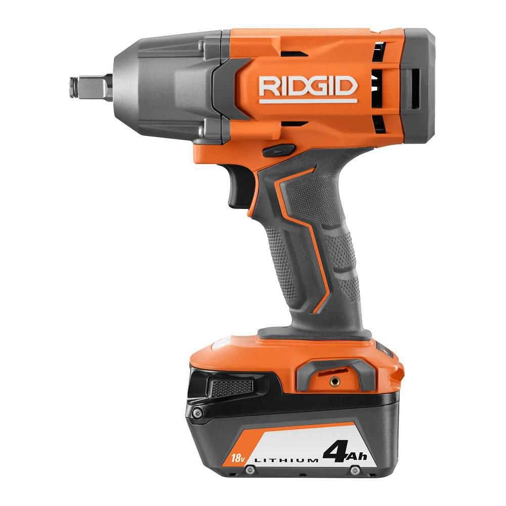 18V Cordless 1/2 in. Impact Wrench Kit with 4.0 Ah Battery and Charger ...