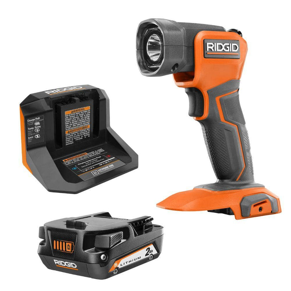 Kit de luz de trabajo LED de 18 V con batería de 2,0 Ah y cargador