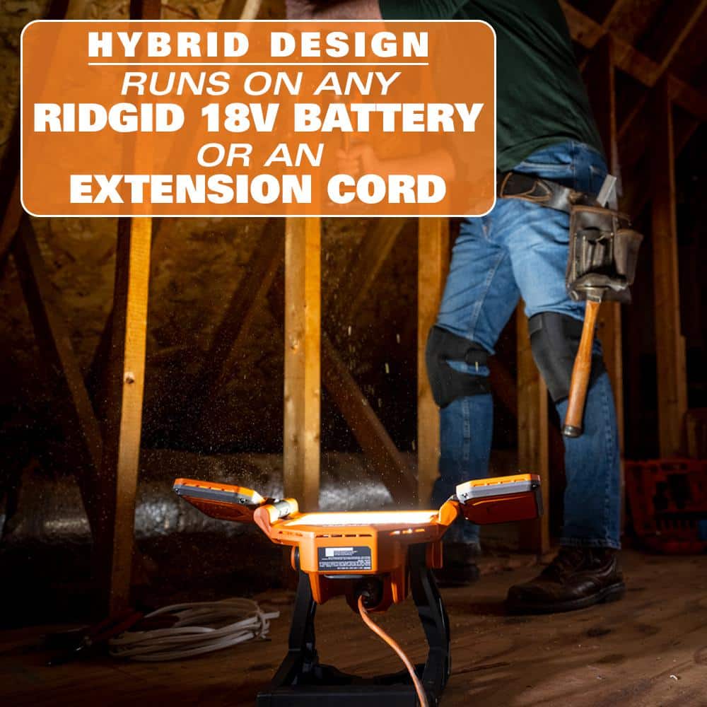 18V Hybrid Panel Light Kit with 4.0 Ah Battery and Charger