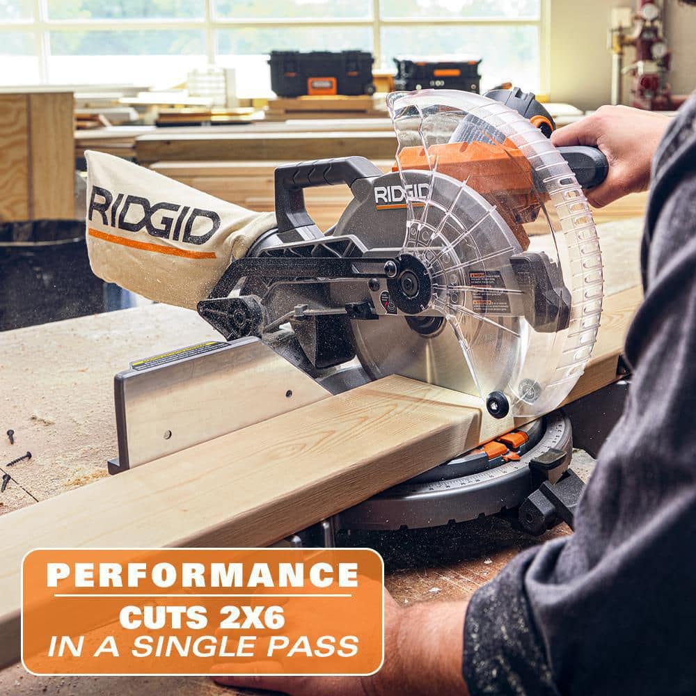 15 Amp 10 in. Corded Dual Bevel Miter Saw with LED Cut Line Indicator