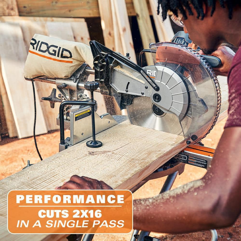 15 Amp Corded 12 in. Dual Bevel Sliding Miter Saw with 70 Deg. Miter Capacity and LED Cut Line Indicator