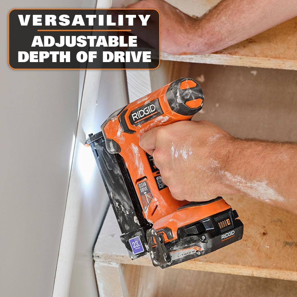 18V Cordless 23 Gauge 1-3/8 in. Headless Pin Nailer Kit with 2.0