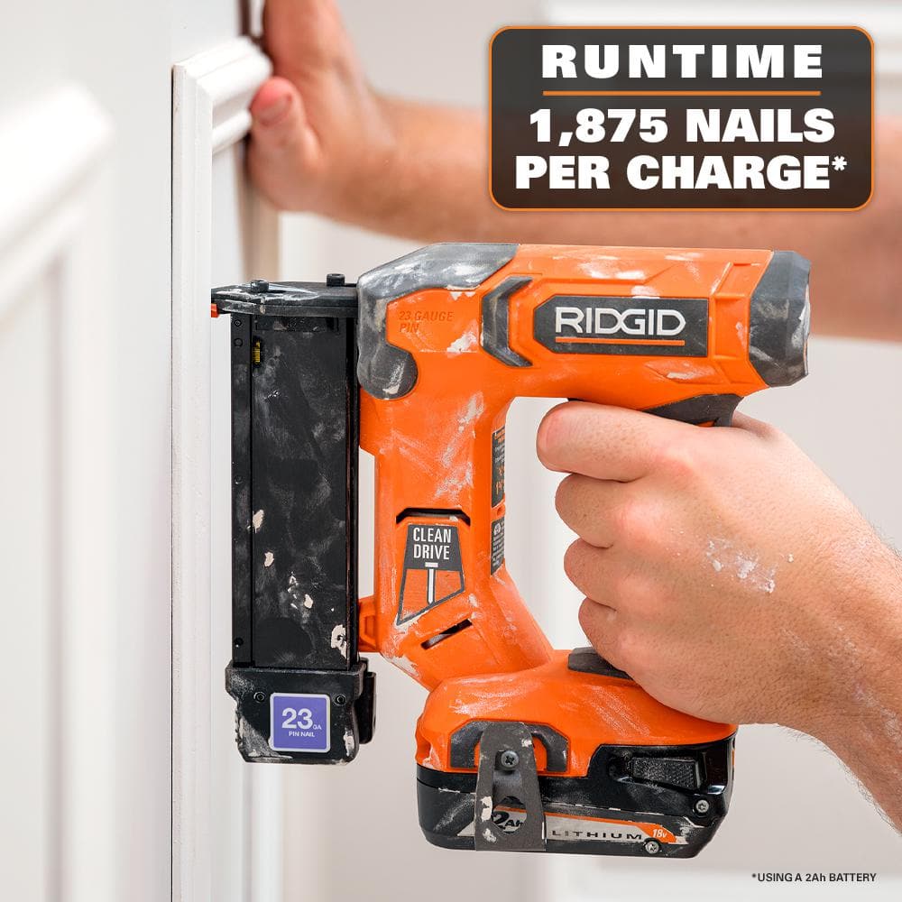 18V Cordless 23 Gauge 1-3/8 in. Headless Pin Nailer Kit with 2.0