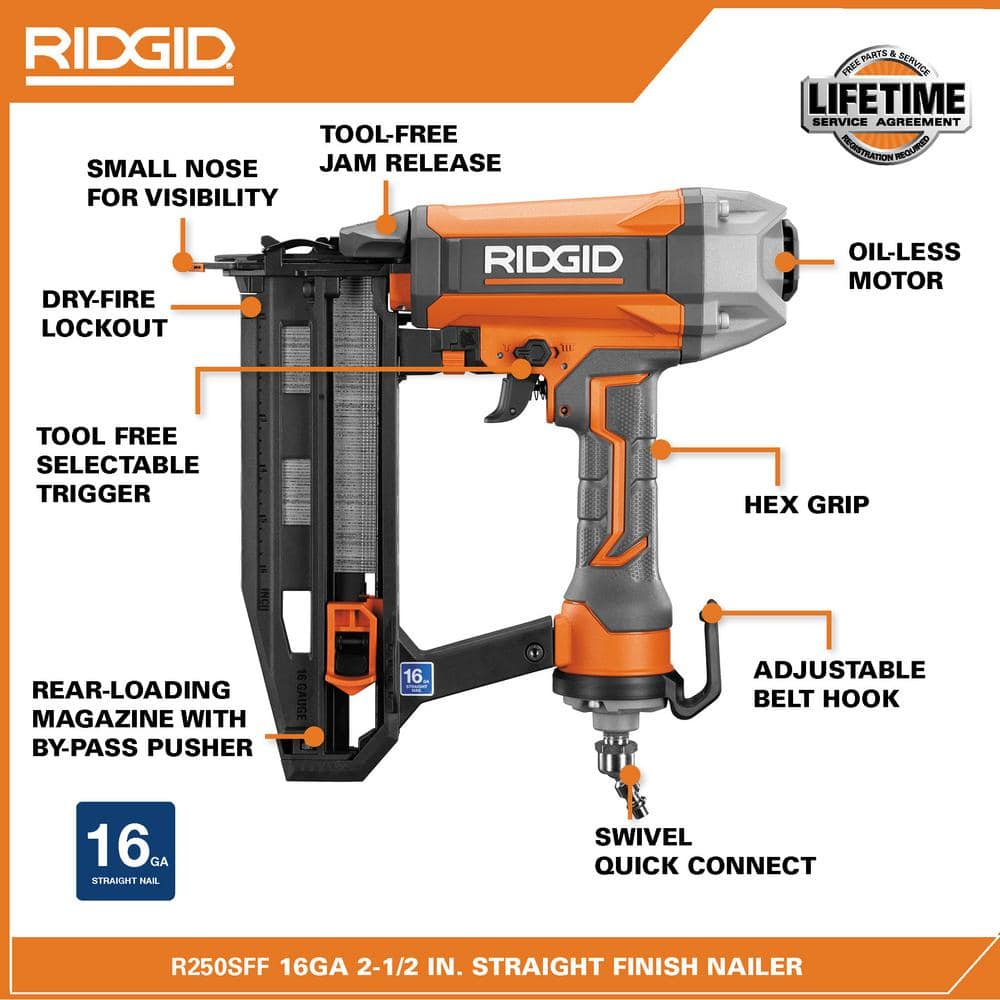 6 Gal. Portable Electric Pancake Air Compressor w/ 18GA Brad Nailer, 16GA Straight Finish Nailer, & 18GA Finish Stapler