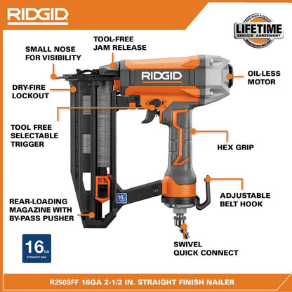 6 Gal. Portable Electric Pancake Air Compressor w/ 18GA Brad Nailer, 16GA Straight Finish Nailer, & 18GA Finish Stapler