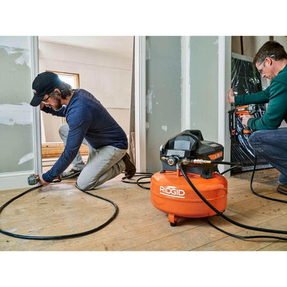 6 Gal. Portable Electric Pancake Air Compressor w/ 18GA Brad Nailer, 16GA Straight Finish Nailer, & 18GA Finish Stapler