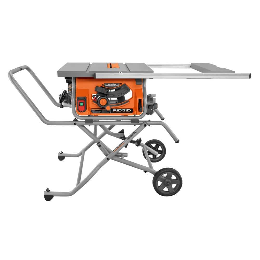 15 Amp 10 in. Portable Corded Pro Jobsite Table Saw with Stand