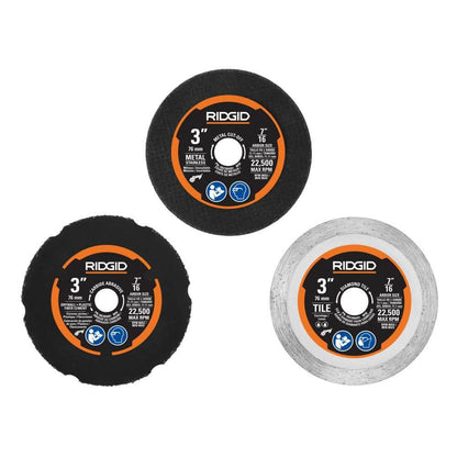 18V SubCompact Brushless Cordless 3 in. Multi-Material Saw Kit with (3) Cutting Wheels, 2.0 Ah Battery, and 18V Charger