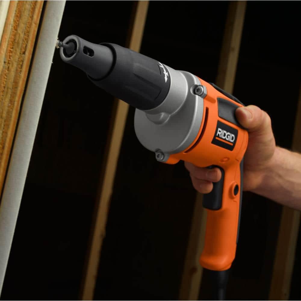 6.5 Amp Corded 1/4 in. Heavy-Duty VSR Drywall Screwdriver – RIDGID
