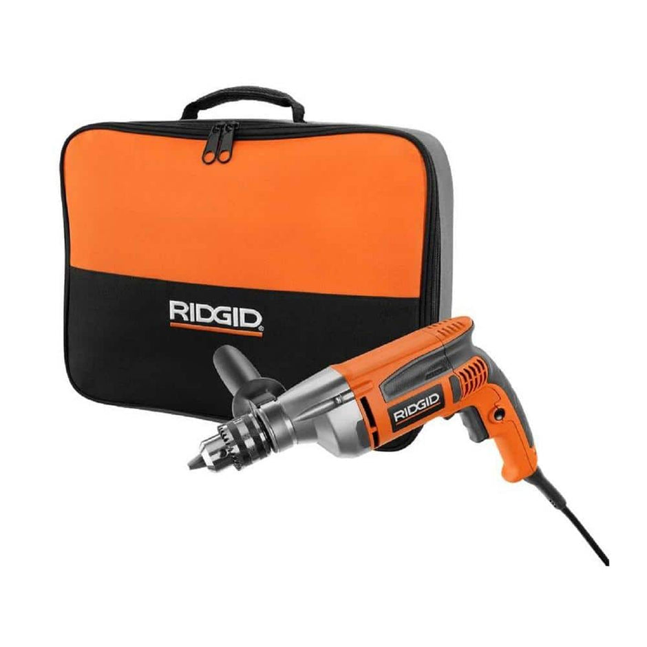 Taladro reversible de velocidad variable de alta resistencia con cable de 8 A y 1/2 pulg.