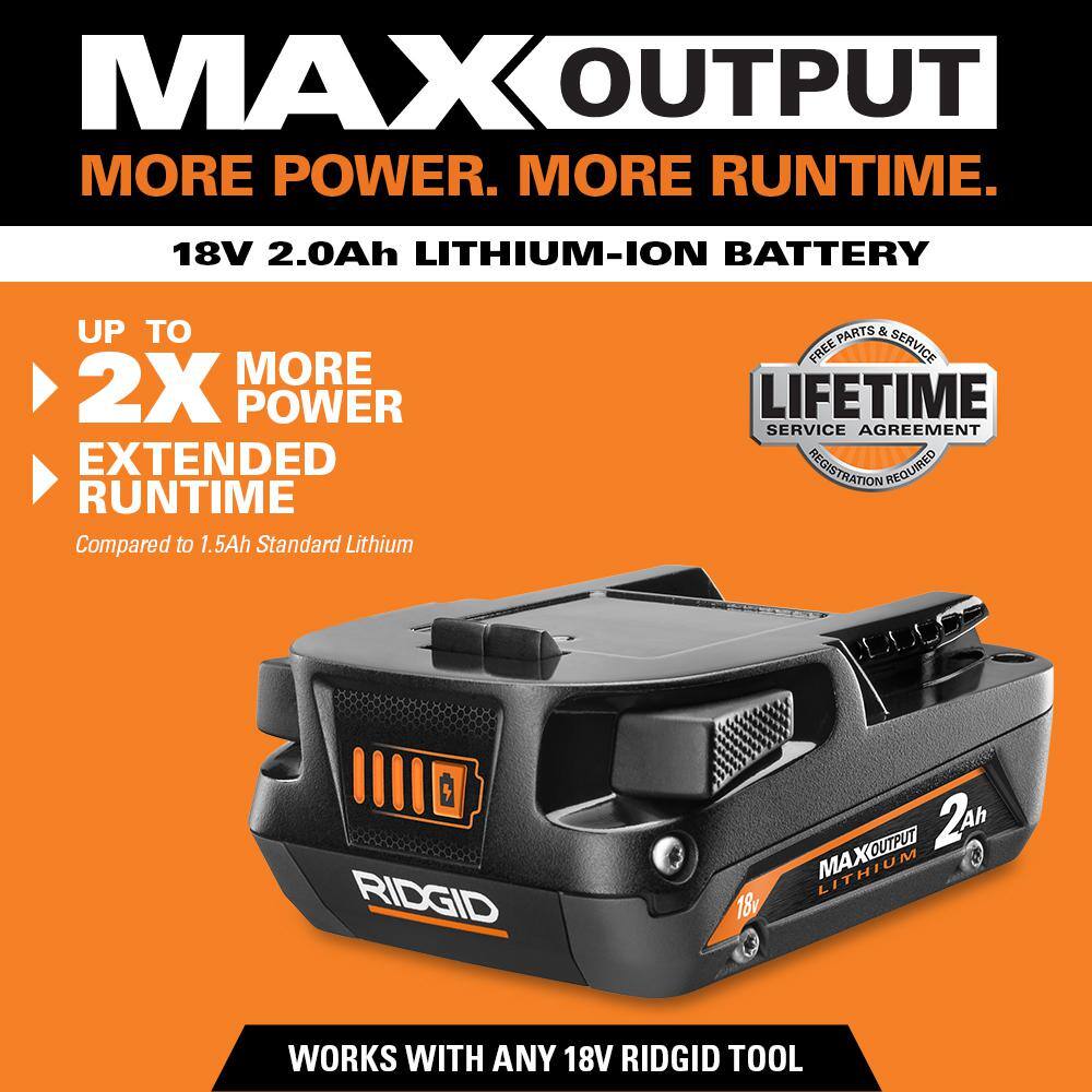 18V 2.0 Ah MAX Output Lithium-Ion Battery (2-Pack)
