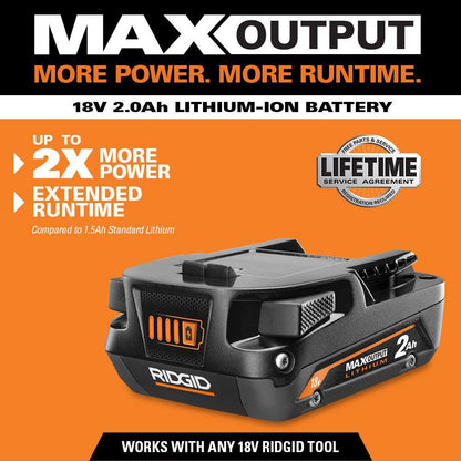 18V 2.0 Ah MAX Output Lithium-Ion Battery (2-Pack)