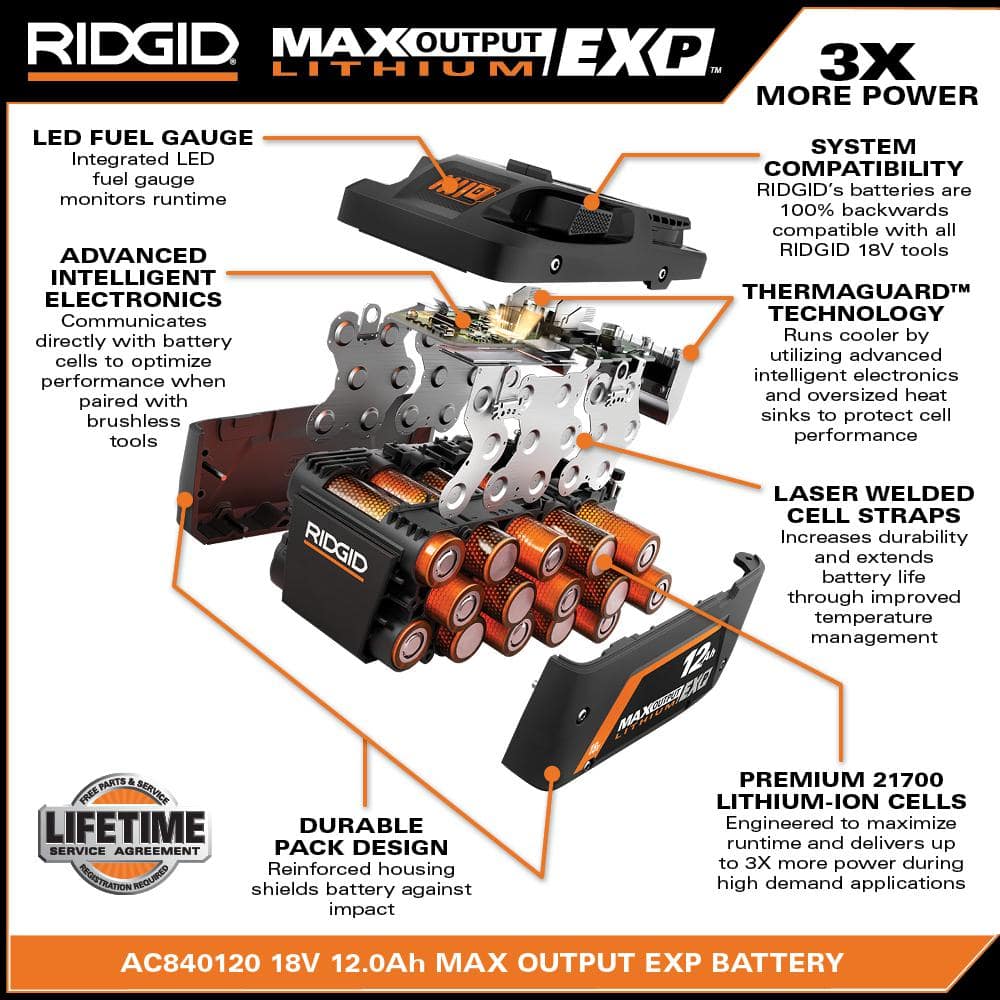 18V 12.0 Ah MAX Output EXP Lithium-Ion Battery