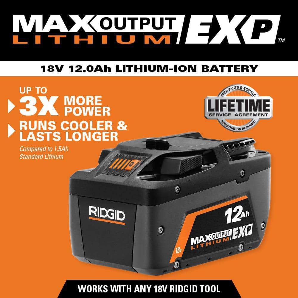 18V 12.0 Ah MAX Output EXP Lithium-Ion Battery – RIDGID