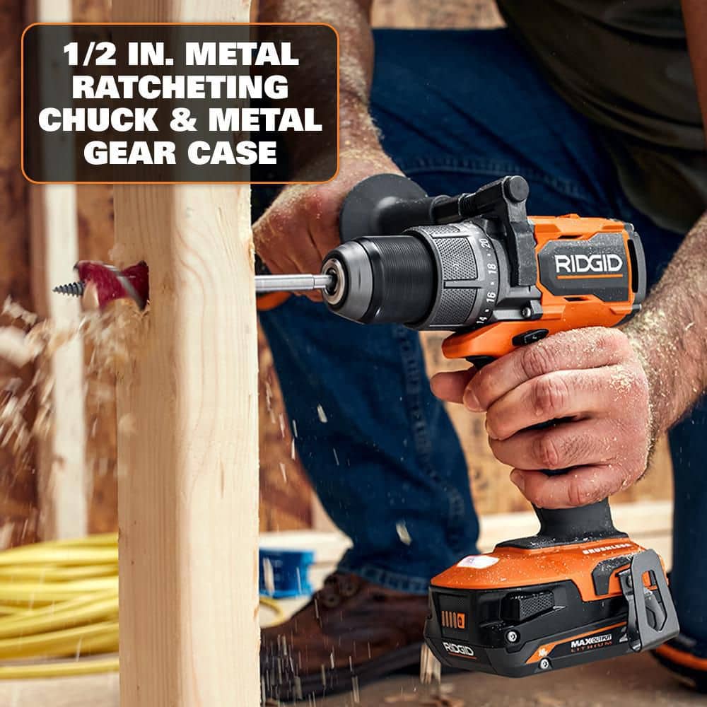 18V Brushless Cordless 2-Tool Combo Kit with Drill/Driver, Impact Driver, (2) Batteries, 18V Charger, and Tool Bag