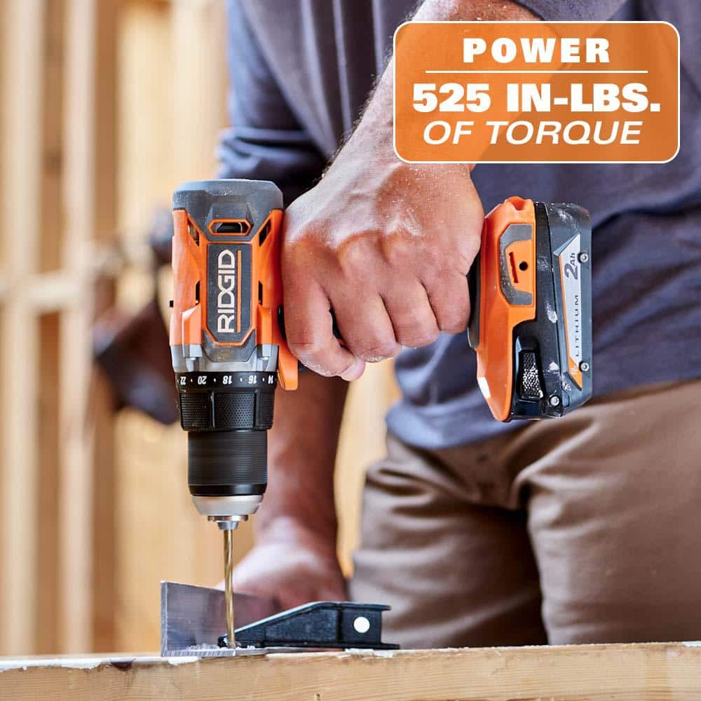 18V Cordless 2-Tool Combo Kit with Drill/Driver, Impact Driver, (2