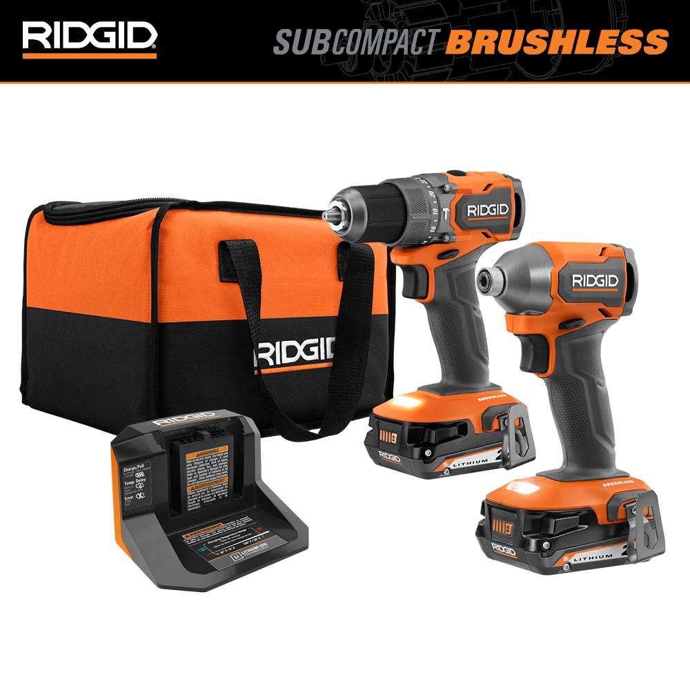 18V SubCompact Brushless Cordless 2- Tool Combo Kit w/ Hammer