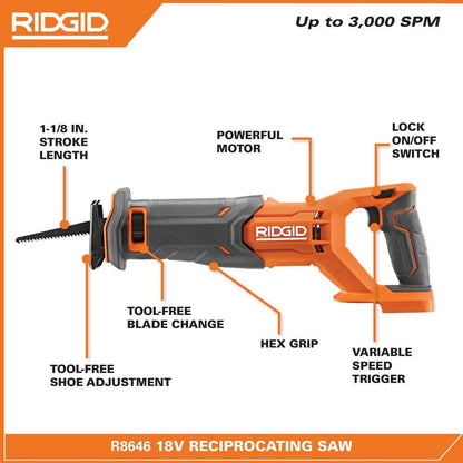 18V Cordless Reciprocating Saw (Tool Only)