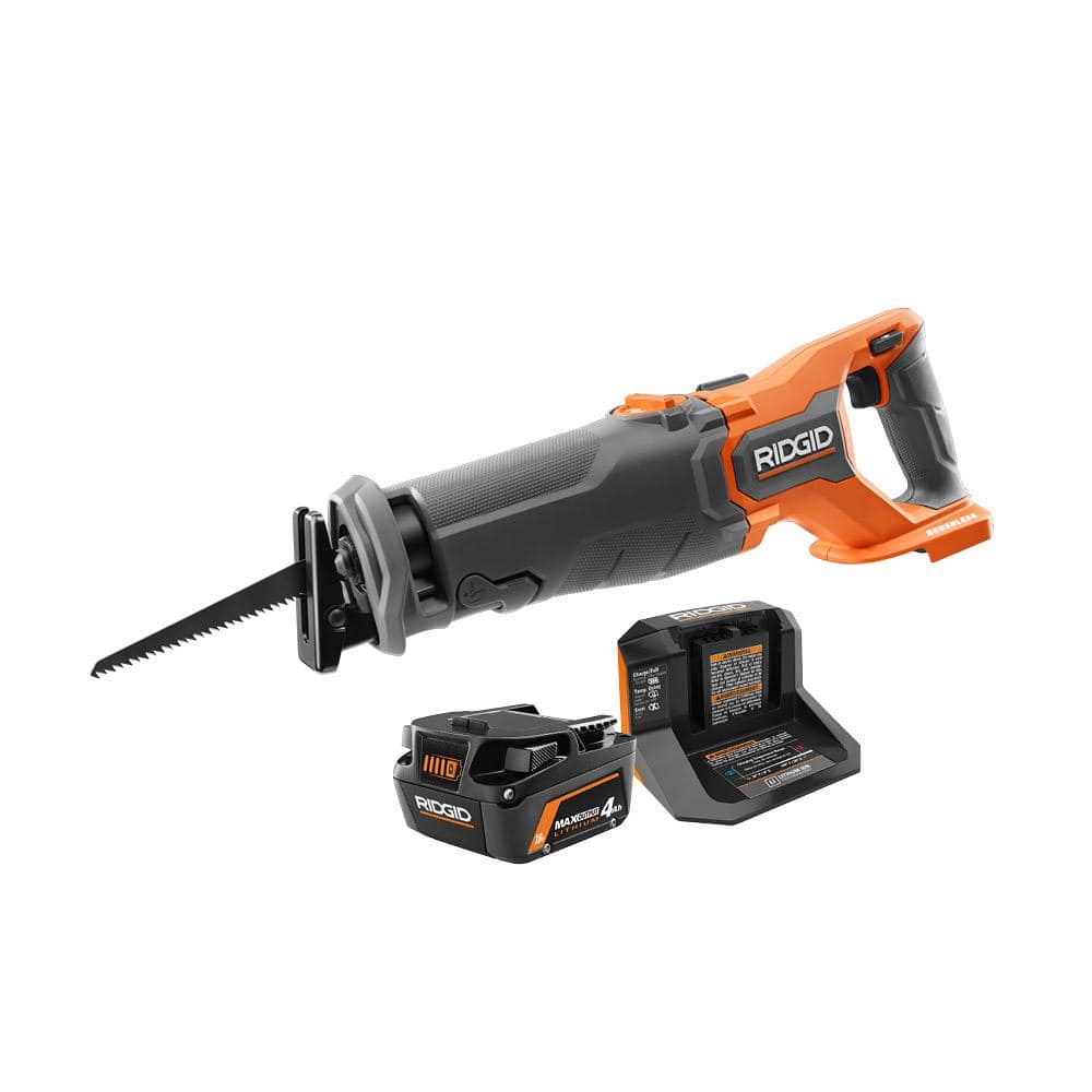 Kit de sierra recíproca inalámbrica sin escobillas de 18 V con (1) batería de 4,0 Ah y cargador