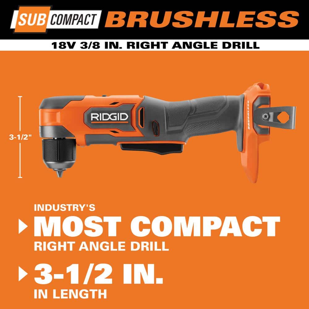 18V SubCompact Brushless Cordless 3/8 in. Right Angle Drill Kit with 2.0 Ah MAX Output Battery and Charger