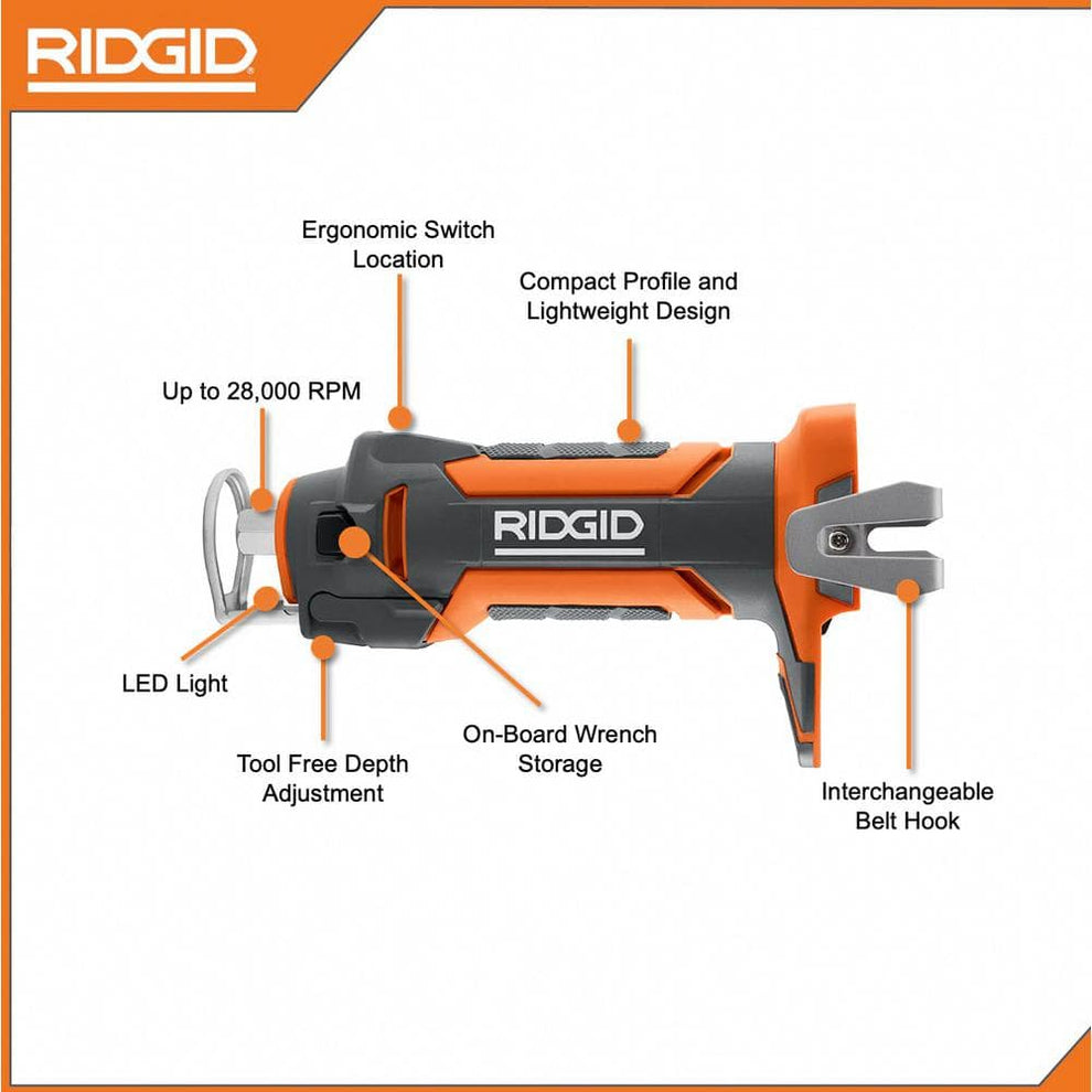 248 Ridgid Tools 18V Drywall Cut-Out Tool – RIDGID