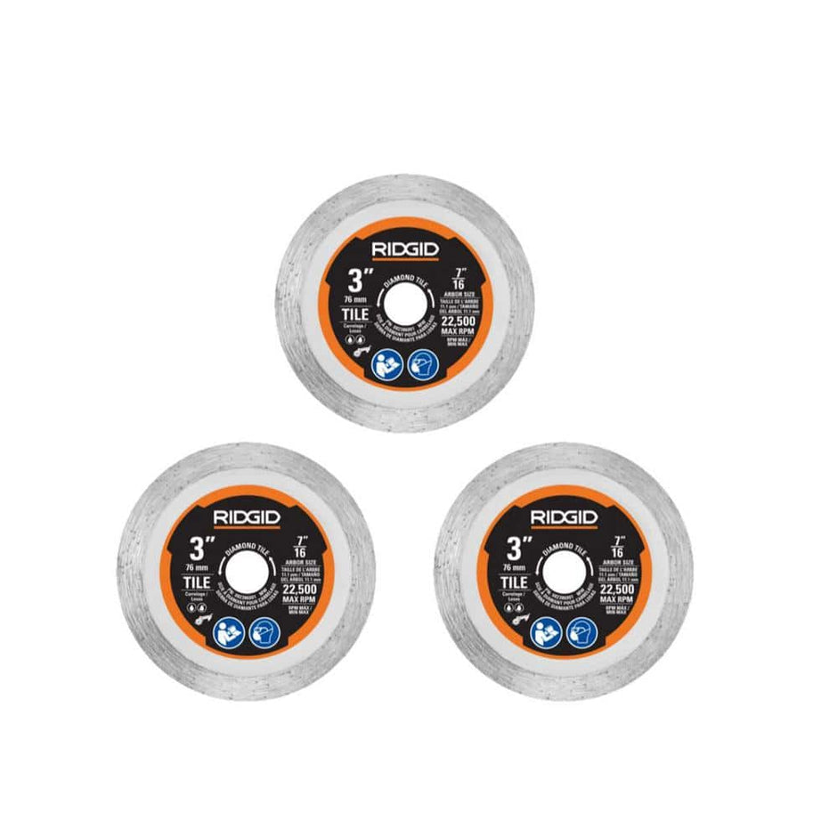 Juego de discos de corte para azulejos (3 piezas)