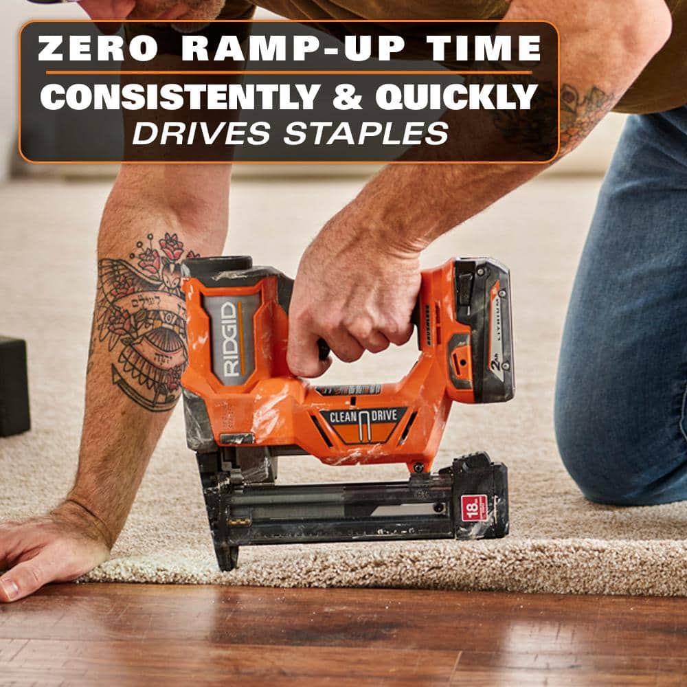 18V Brushless Cordless 18-Gauge Narrow Crown Stapler Kit with 2.0