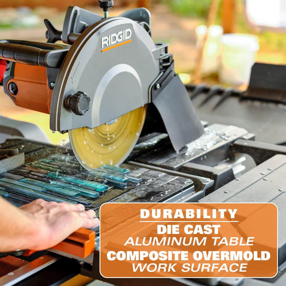 15 Amp 10 in. Wet Tile Saw with Portable Stand – RIDGID