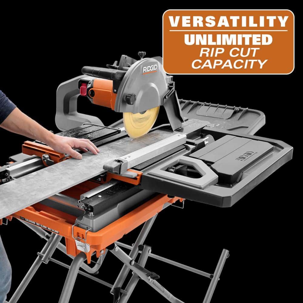 15 Amp 10 in. Wet Tile Saw with Portable Stand – RIDGID