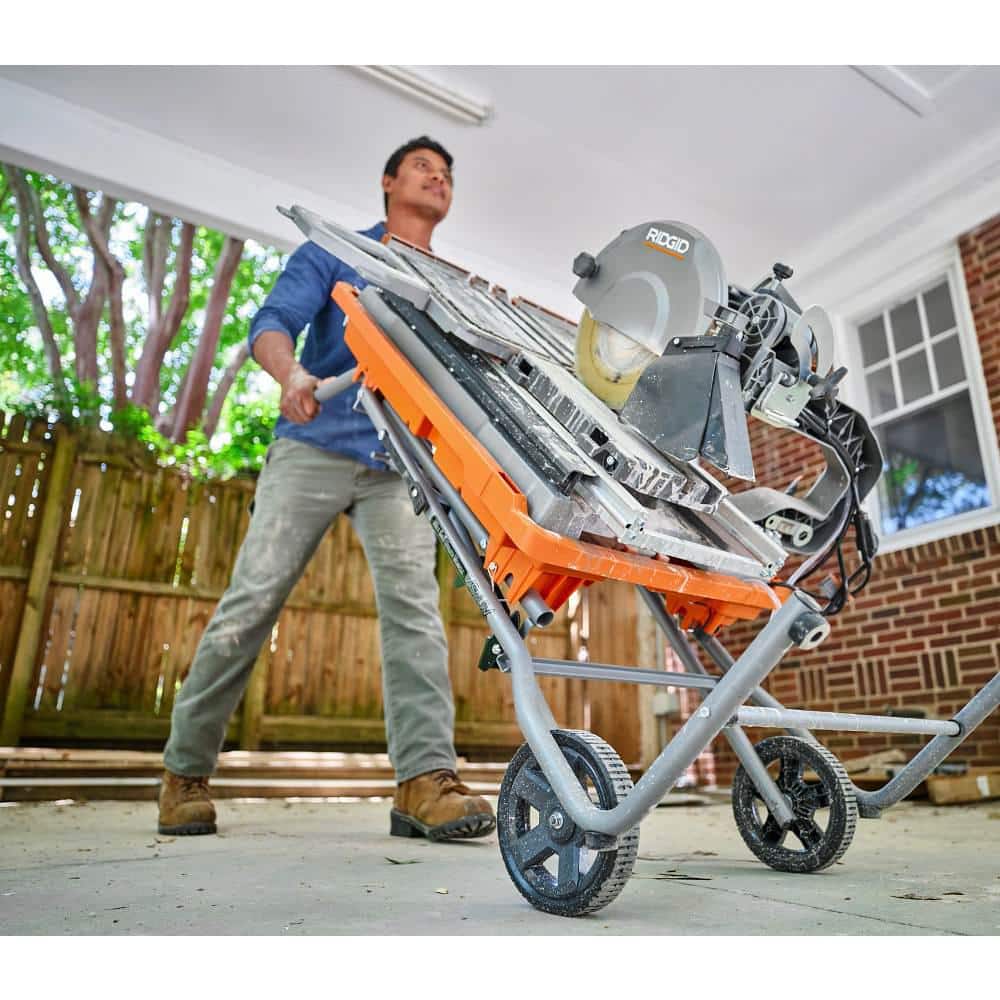 15 Amp 10 in. Wet Tile Saw with Portable Stand – RIDGID